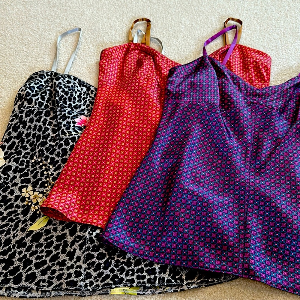 Express Purple and Red Patterned Camisoles (set of 3)